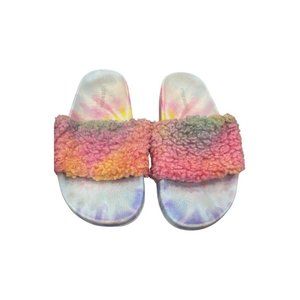 Steve Madden Pink Faux Fur Slide Sandals